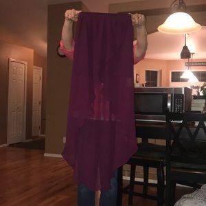 Maroon high-low skirt